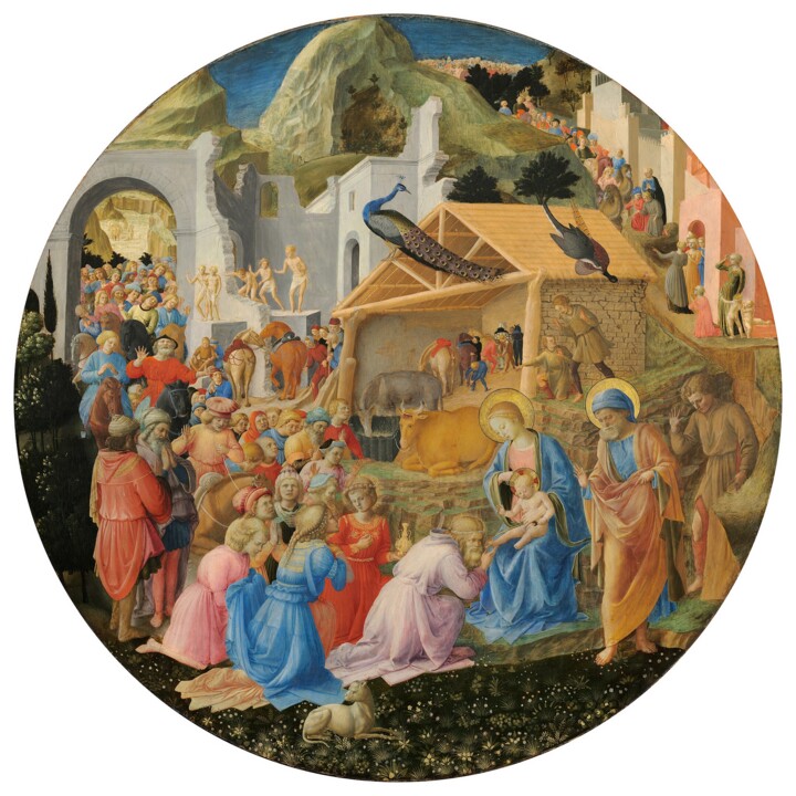 Painting titled "L'adoration des roi…" by Fra Angelico, Original Artwork, Tempera