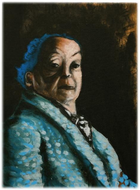 Peinture intitulée "la vieille" par Francois Bonnery, Œuvre d'art originale, Huile