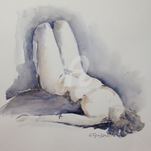 Painting titled "Femme endormie" by Ghislaine Fraisse, Original Artwork