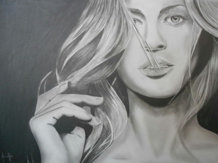 Dessin intitulée "Top Model Gisele Bü…" par França Araújo, Œuvre d'art originale, Crayon