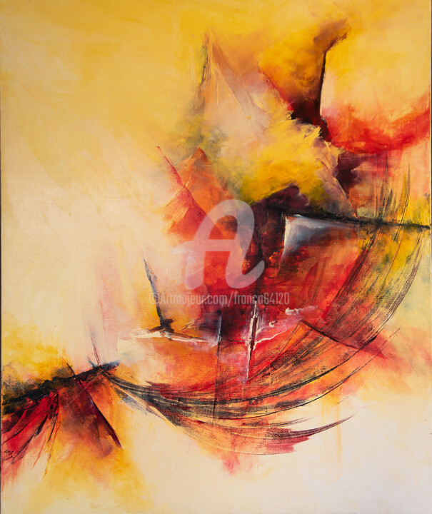Painting titled "Domaniale" by Françoise Dugourd-Caput, Original Artwork, Oil Mounted on Wood Stretcher frame