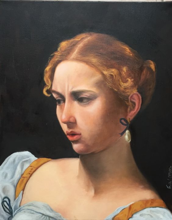 Peinture intitulée "JUDITH" par France Mondello, Œuvre d'art originale, Huile
