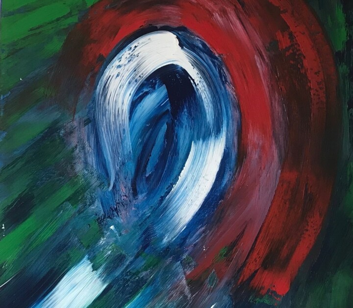 Painting titled "Eye of the Storm" by Frances Bildner, Original Artwork, Acrylic
