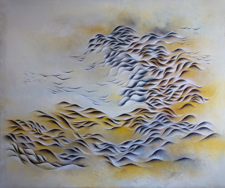 Painting titled "In the mood" by Francesca Borgo, Original Artwork, Acrylic Mounted on Wood Stretcher frame