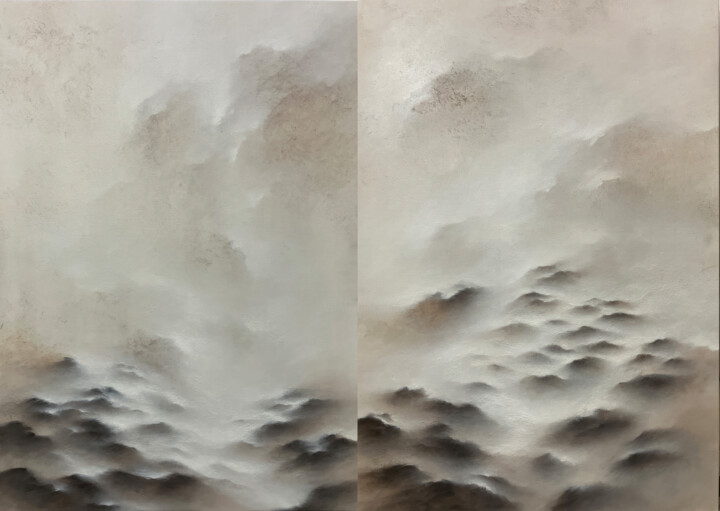 Malerei mit dem Titel "Wind through" von Francesca Borgo, Original-Kunstwerk, Acryl Auf Keilrahmen aus Holz montiert