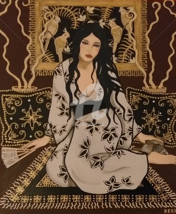 제목이 "Bellatrix"인 미술작품 Francesca Fachechi (KEKI)로, 원작, 아크릴 목재 패널에 장착됨