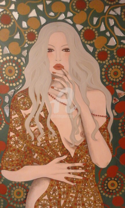 Painting titled "Qadisha" by Francesca Fachechi (KEKI), Original Artwork, Acrylic