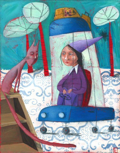 Pittura intitolato "Voyage dans ma cham…" da Francesca Carabelli, Opera d'arte originale