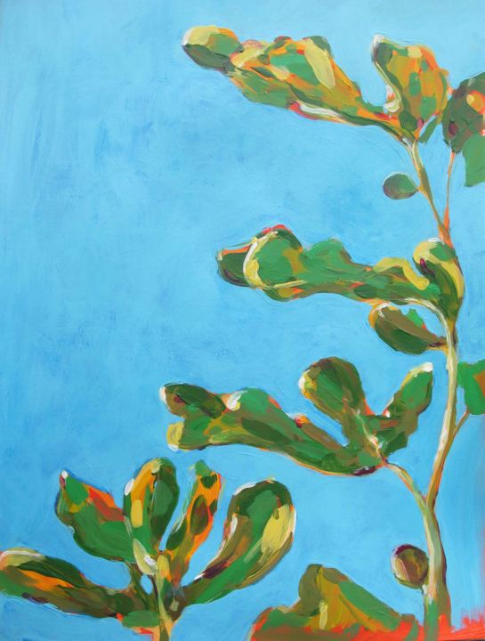 Painting titled "arbre de figues" by Francesca Messina, Original Artwork, Acrylic
