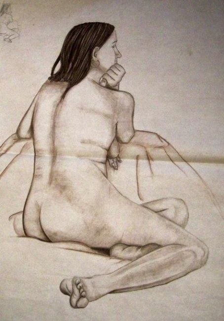 Disegno intitolato "Studio di donna" da Francesca Tomasi, Opera d'arte originale