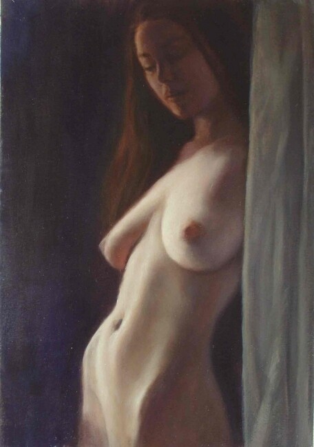 Painting titled "Nude" by Francesco Bortolotti, Original Artwork, Oil