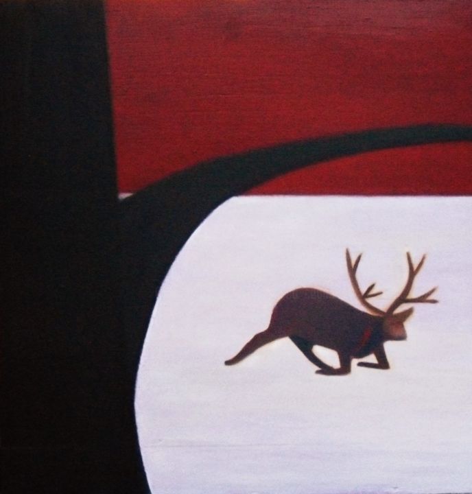 Pittura intitolato "Il cervo morente" da Francesco Cagnato, Opera d'arte originale, Olio