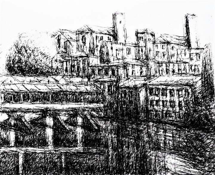 Drawing titled "Bassano del Grappa 2" by Francesco Cagnato, Original Artwork, Ink