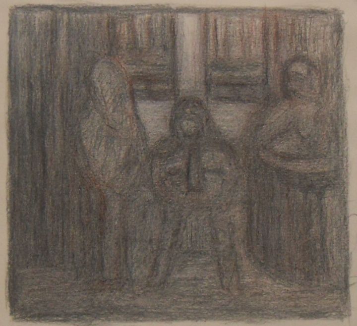 Drawing titled "Studio nr 61" by Francesco Cagnato, Original Artwork, Chalk