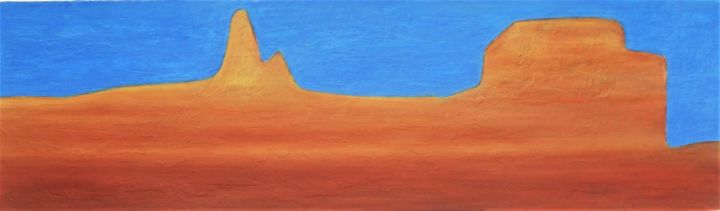 Painting titled "Monument valley" by Francesco Cagnato, Original Artwork, Oil