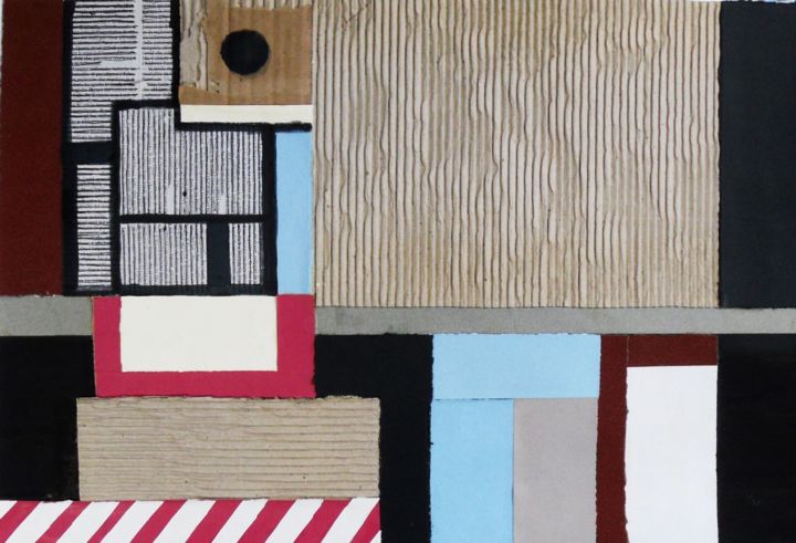 Collages intitolato "Esterno di fabbrica" da Francesco Cagnato, Opera d'arte originale, Collages Montato su Cartone