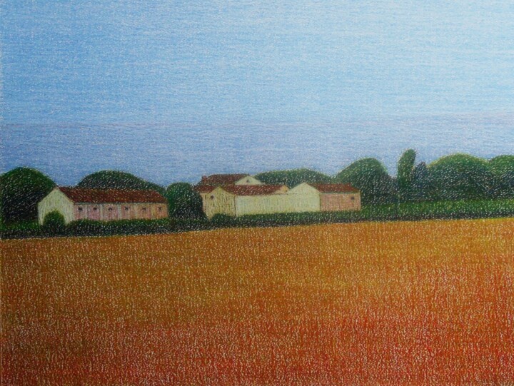 Zeichnungen mit dem Titel "Brianza" von Francesco Cagnato, Original-Kunstwerk, Pastell