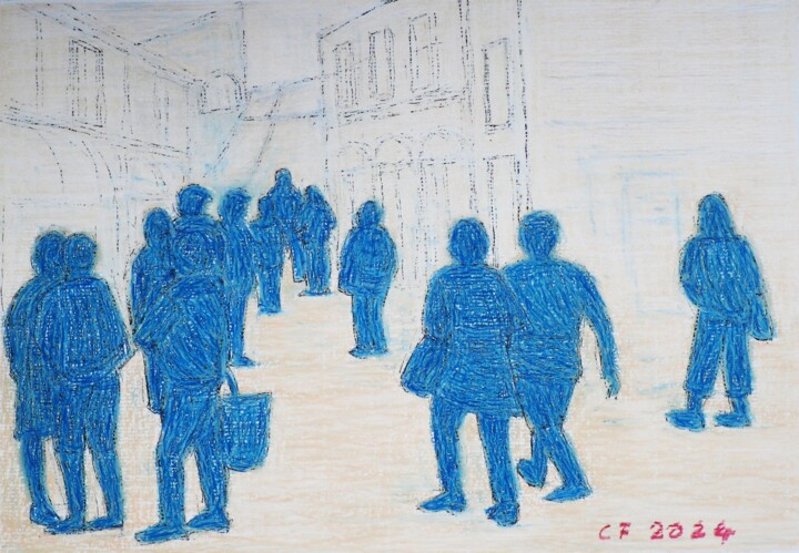 Dessin intitulée "Strada principale-M…" par Francesco Cagnato, Œuvre d'art originale, Pastel