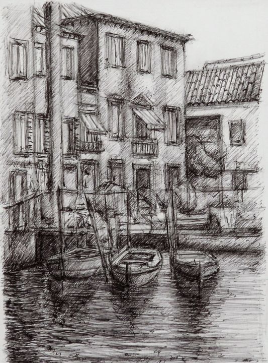 Tre Barche Disegno Da Francesco Cagnato Artmajeur