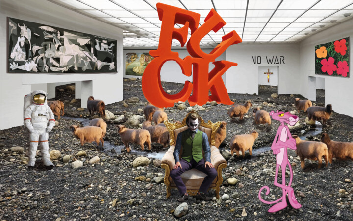 Arts numériques intitulée "fuck war!" par Francesco Dezio, Œuvre d'art originale, Photo montage