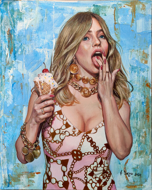 Картина под названием "Ice cream - sydney…" - Francesco Dezio, Подлинное произведение искусства, Масло