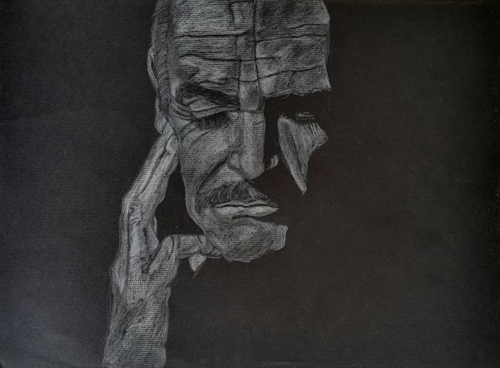 Drawing titled "Sean Connery" by Francesco Marini, Original Artwork, Pencil