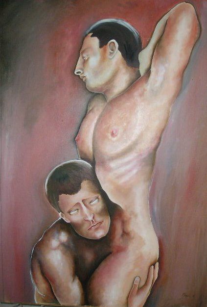 Pintura titulada "copie-deux-hommes.j…" por Francesco Minacci, Obra de arte original