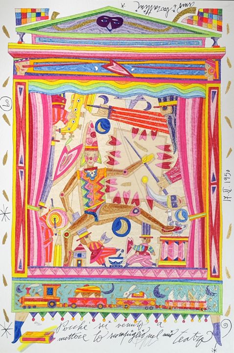 Gravures & estampes intitulée "Pinocchio" par Francesco Musante, Œuvre d'art originale, Sérigraphie
