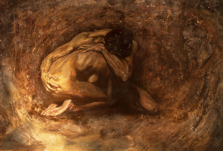 Malerei mit dem Titel "paolo-e-francesca.j…" von Francesco Ortale, Original-Kunstwerk, Öl