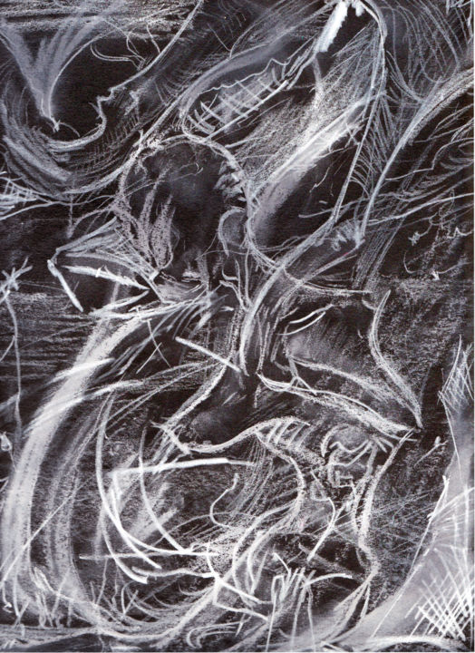 Disegno intitolato "Negro sobre negro" da F. Peña-Garcia, Opera d'arte originale, Carbone