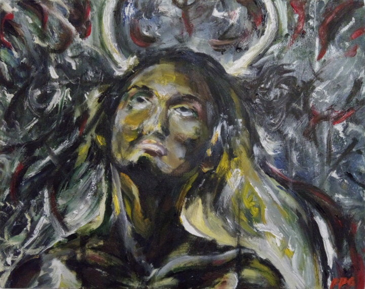 Pittura intitolato "Self II" da F. Peña-Garcia, Opera d'arte originale, Olio Montato su Telaio per barella in legno