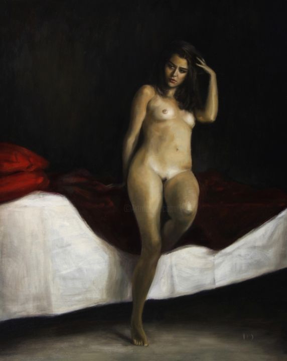 Pintura intitulada "2014-l-amante-olio-…" por Francesco Dossena, Obras de arte originais