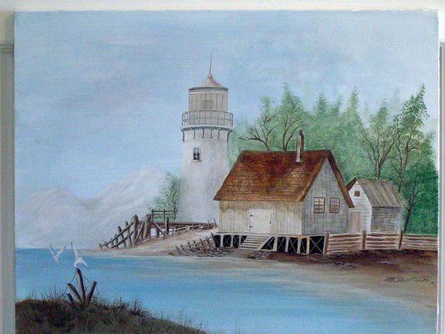 Painting titled "CapeCodLighthouseMo…" by Frances, Original Artwork