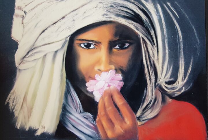 Peinture intitulée "Parfum afghan" par Francette Guittard, Œuvre d'art originale, Pastel