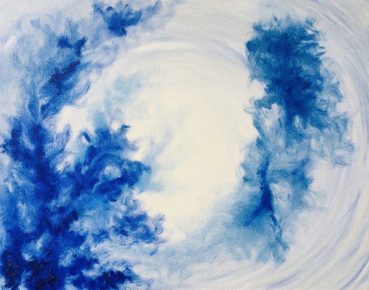 Painting titled "Bleue" by Francine B., Original Artwork, Oil