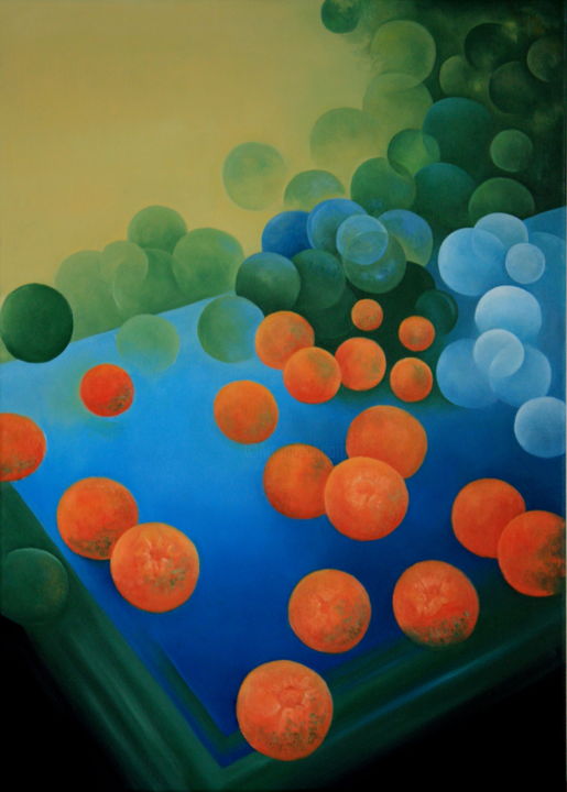 Pittura intitolato "Orange" da Francine Saugey, Opera d'arte originale