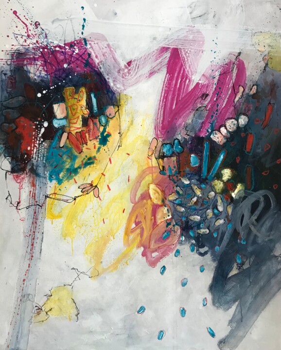 Pintura titulada "PREMIERE PLUIE" por Francine Scrignac, Obra de arte original, Acrílico Montado en Bastidor de camilla de m…