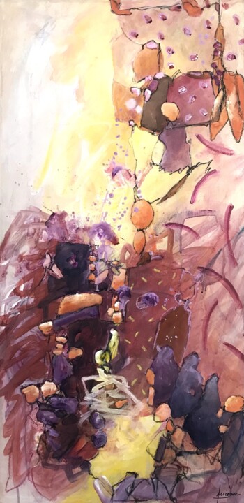 Pintura titulada "Jour de Fête" por Francine Scrignac, Obra de arte original, Acrílico Montado en Bastidor de camilla de mad…