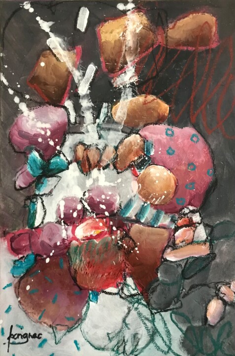 Картина под названием "MOUVEMENT 2" - Francine Scrignac, Подлинное произведение искусства, Акрил Установлен на Деревянная ра…