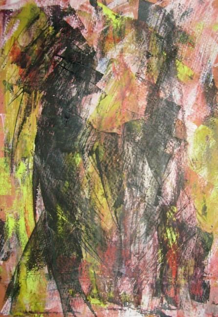 Painting titled "LES BEGUINES" by Francine Barbaray, Original Artwork