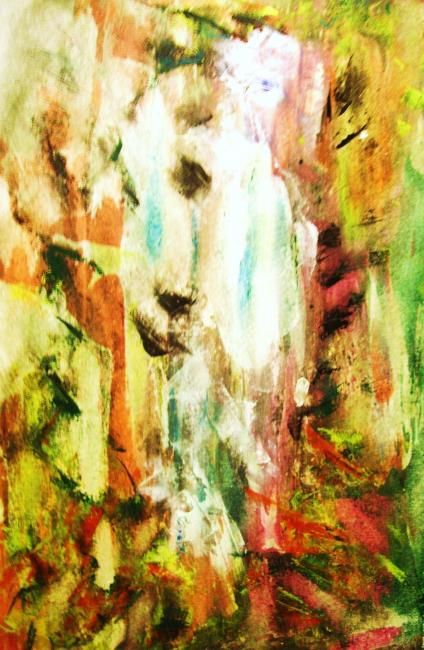 Painting titled "LE JARDIN DES LOUVE…" by Francine Barbaray, Original Artwork