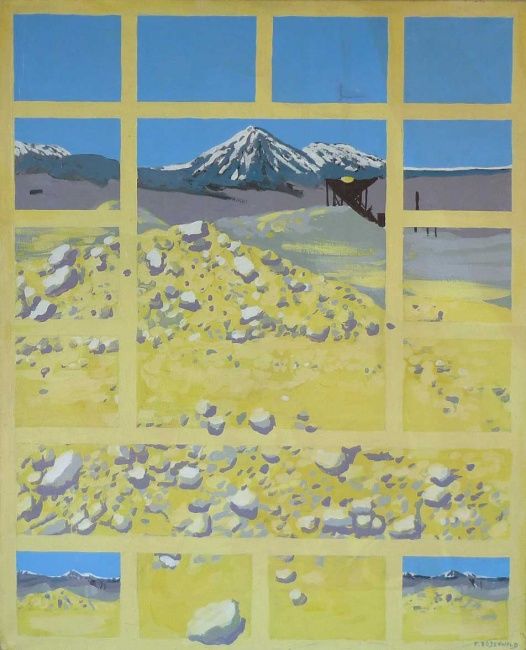 Peinture intitulée "Grand désert jaune" par Francine Rosenwald : Parcours Artistique, Œuvre d'art originale