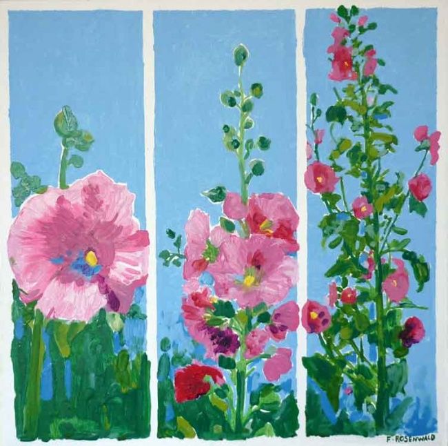 Painting titled "La grande rose trém…" by Francine Rosenwald : Parcours Artistique, Original Artwork