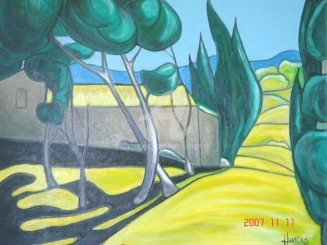 Malerei mit dem Titel "Provence" von Huertas, Original-Kunstwerk, Öl