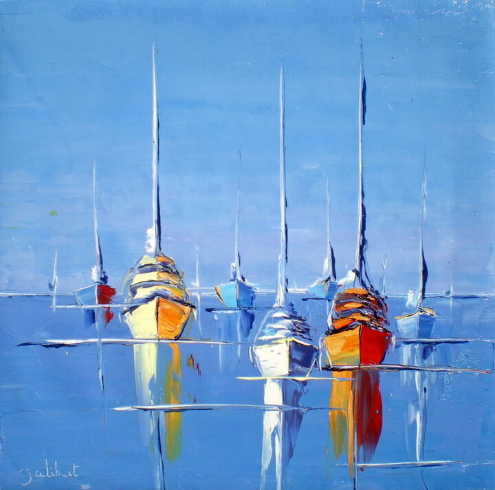 Painting titled "Marinbat 619" by Francis Jalibert, Original Artwork, Oil