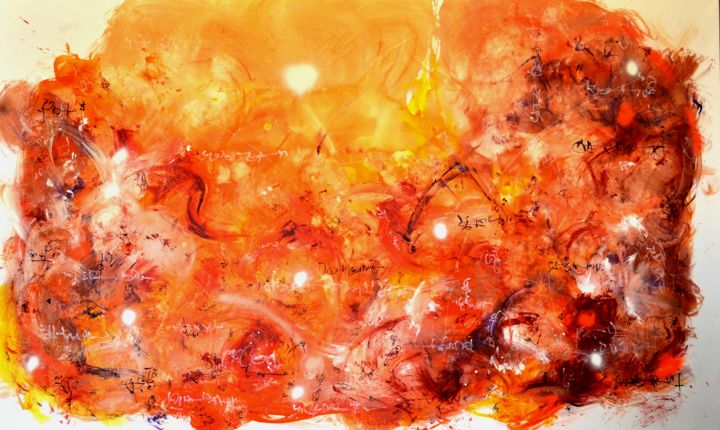 Painting titled "Hojas de Whitman" by Francisco Campla, Original Art, Oil
