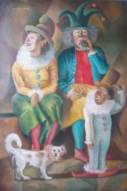 Painting titled "artistas circense" by Francisco Eduardo, Original Artwork