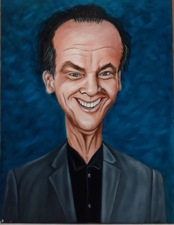 Pintura titulada "Jack Nicholson" por Francisco F, Obra de arte original, Oleo Montado en Bastidor de camilla de madera