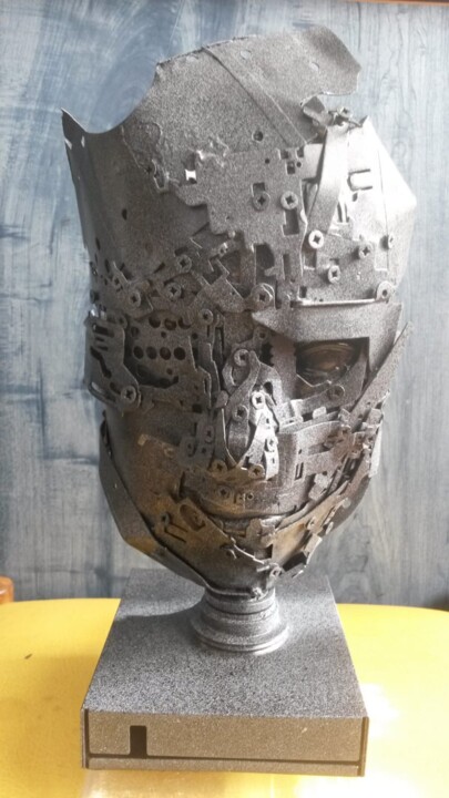 Escultura titulada "Gaiteiro" por Francisco García Ibarra, Obra de arte original, Metales