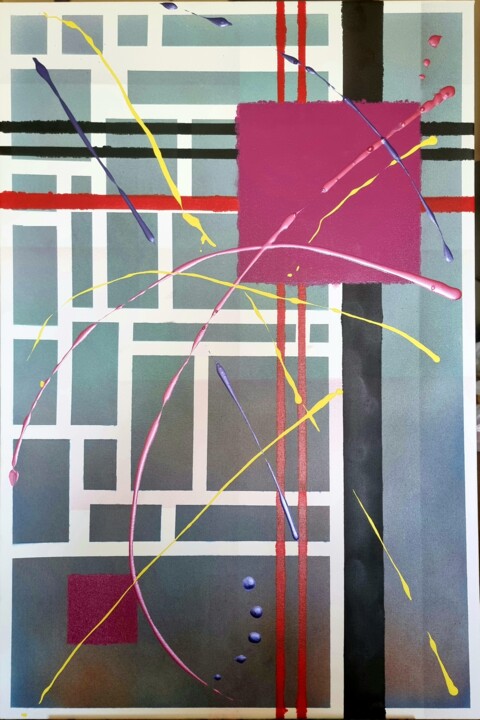 Картина под названием "Abstracto 945" - Francisco García Ibarra, Подлинное произведение искусства, Масло